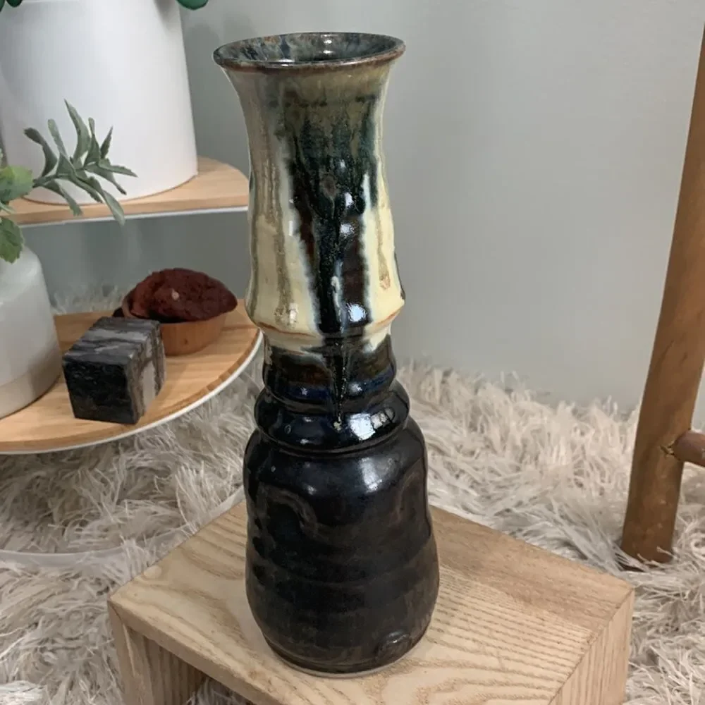 Handmade Pottery Drip Glaze Stonewear Vase‎